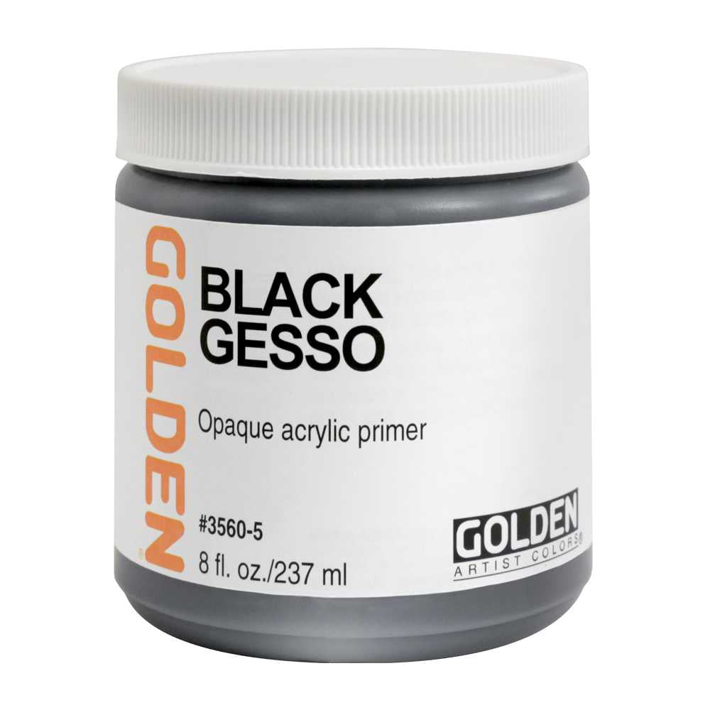Черен акрилен грунд GOLDEN Black Gesso