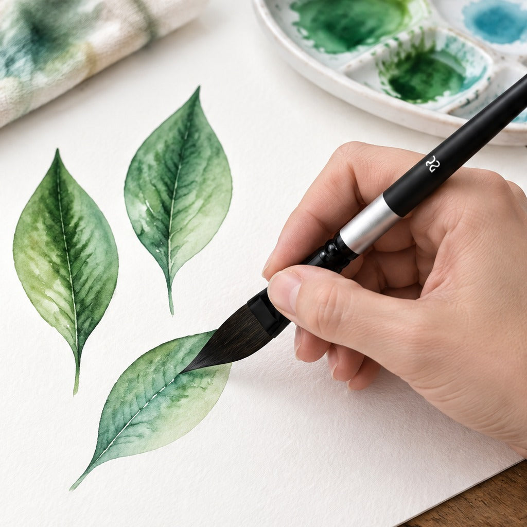 Четки с форма на сабя за акварел, размери 8 – 20 - комплект от 4 бр.