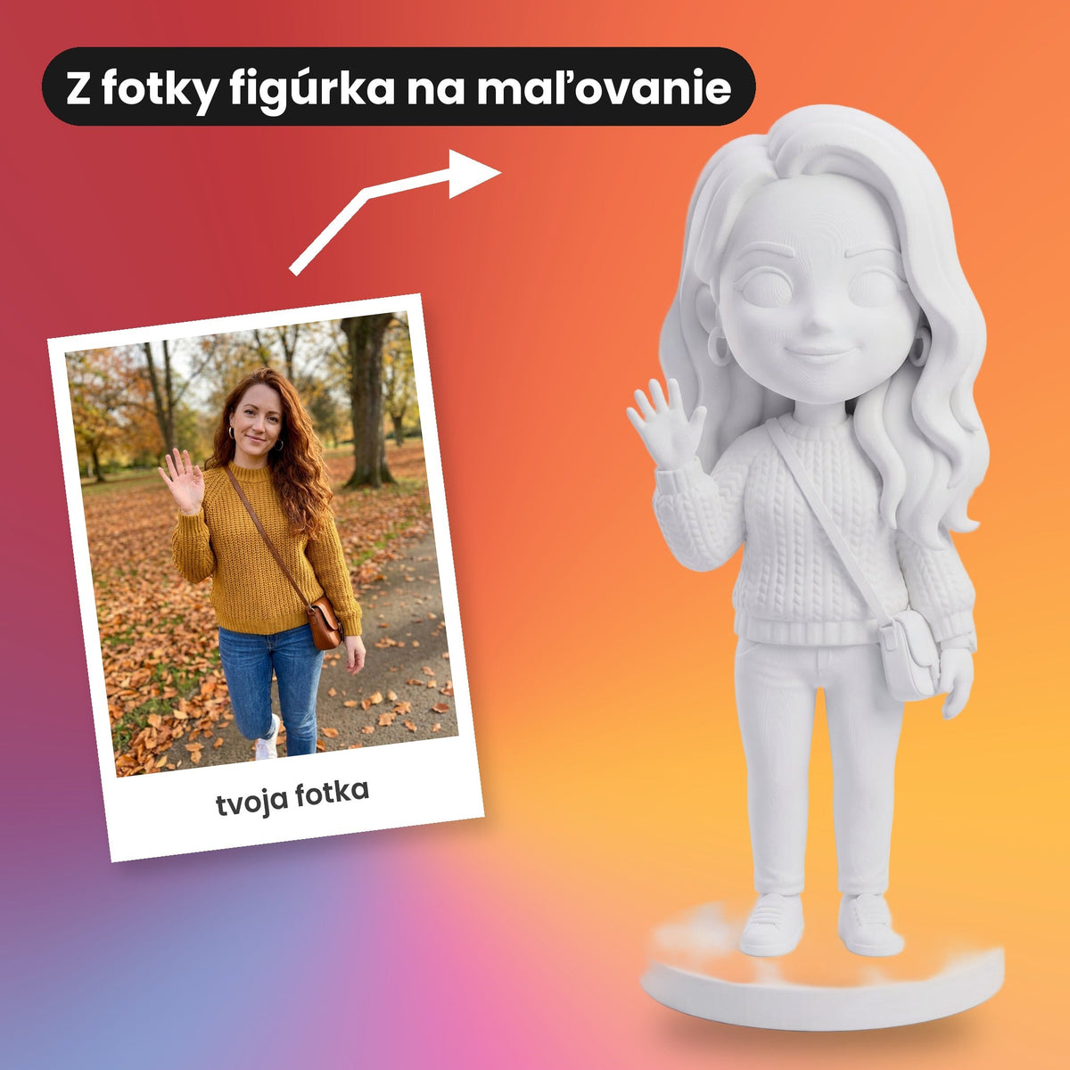 Chibi фигурка по снимка за оцветяване