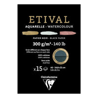 Clairefontaine Étival акварелен блок CP R 300 g 15L лепен Black