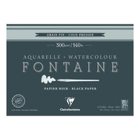 Clairefontaine Fontaine акварелен блок CP Black 300 g 15L x 26 cm подвързан с лепило по 4-те страни – 36