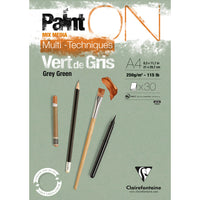 Clairefontaine Paint'On Mix Media лепен скицник 250 g – 30L A4 Сивозелено