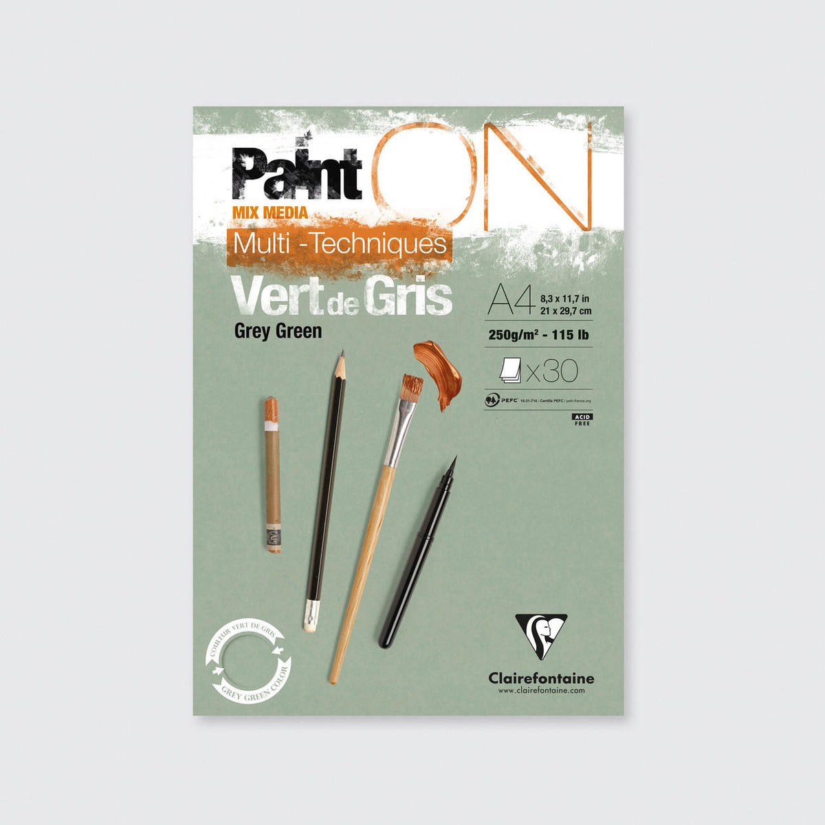Clairefontaine Paint'On Mix Media лепен скицник 250 g