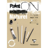 Скицник за смесени техники Clairefontaine Paint'On натурален 250 g/m² – 30 листа – A3
