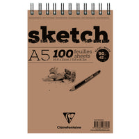Скицник за рисуване със спирала 100 листа A4/A3 Clairefontaine - бяло – A5