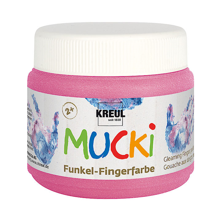 Боя за рисуване с пръсти - блестяща 150 ml MUCKI – Fairy dust rose