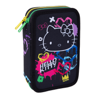 Colorino двуетажен пълен несесер Jumper 2 Hello Kitty – Hello Kitty Неоново черно