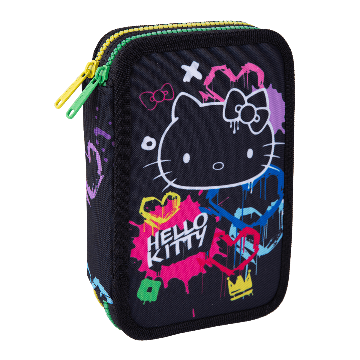 Colorino двуетажен пълен несесер Jumper 2 Hello Kitty – Hello Kitty Неоново черно