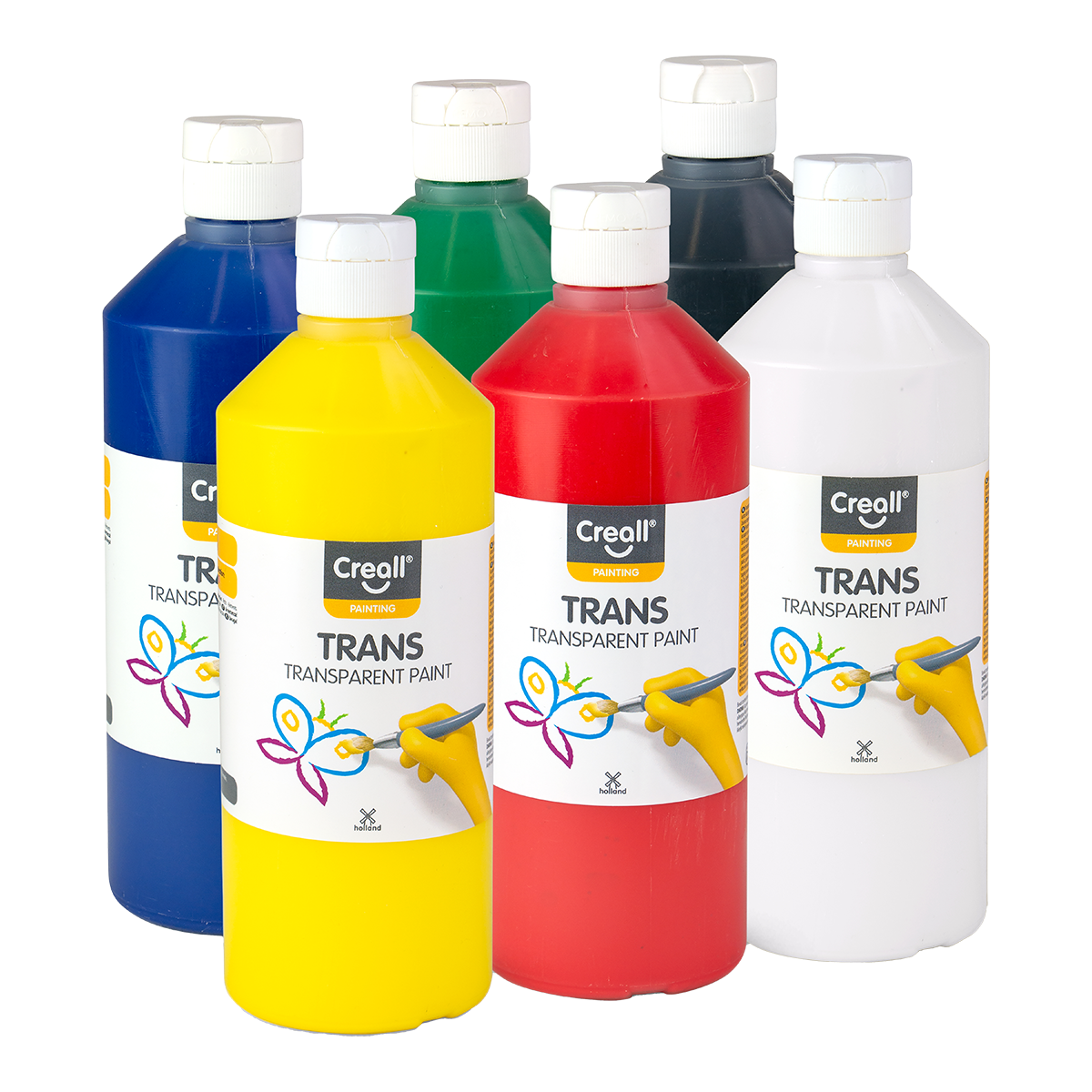 Creall комплект прозрачни бои Trans, 6 × 500 ml