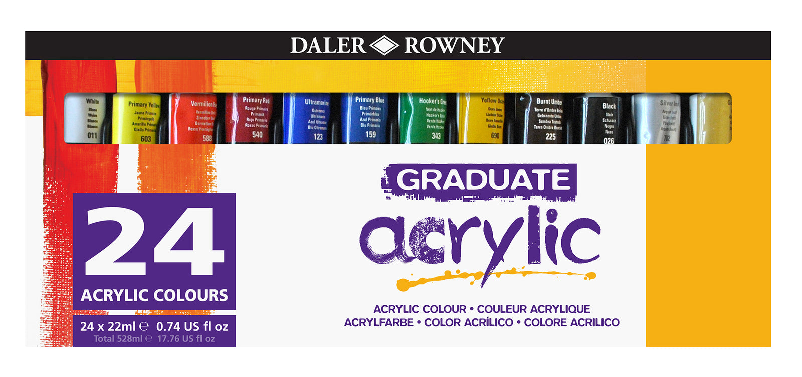 Комплект акрилни бои DALER ROWNEY Graduate 24 x 22 ml