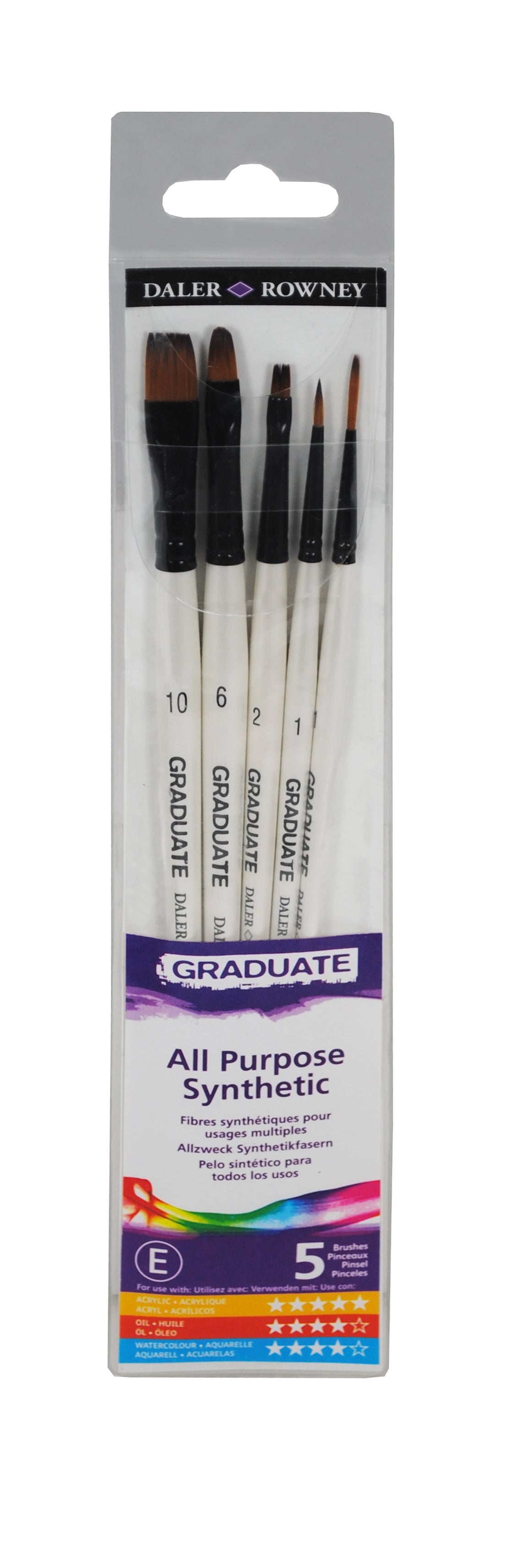 Комплект универсални синтетични четки DALER ROWNEY Graduate – 5 бр.