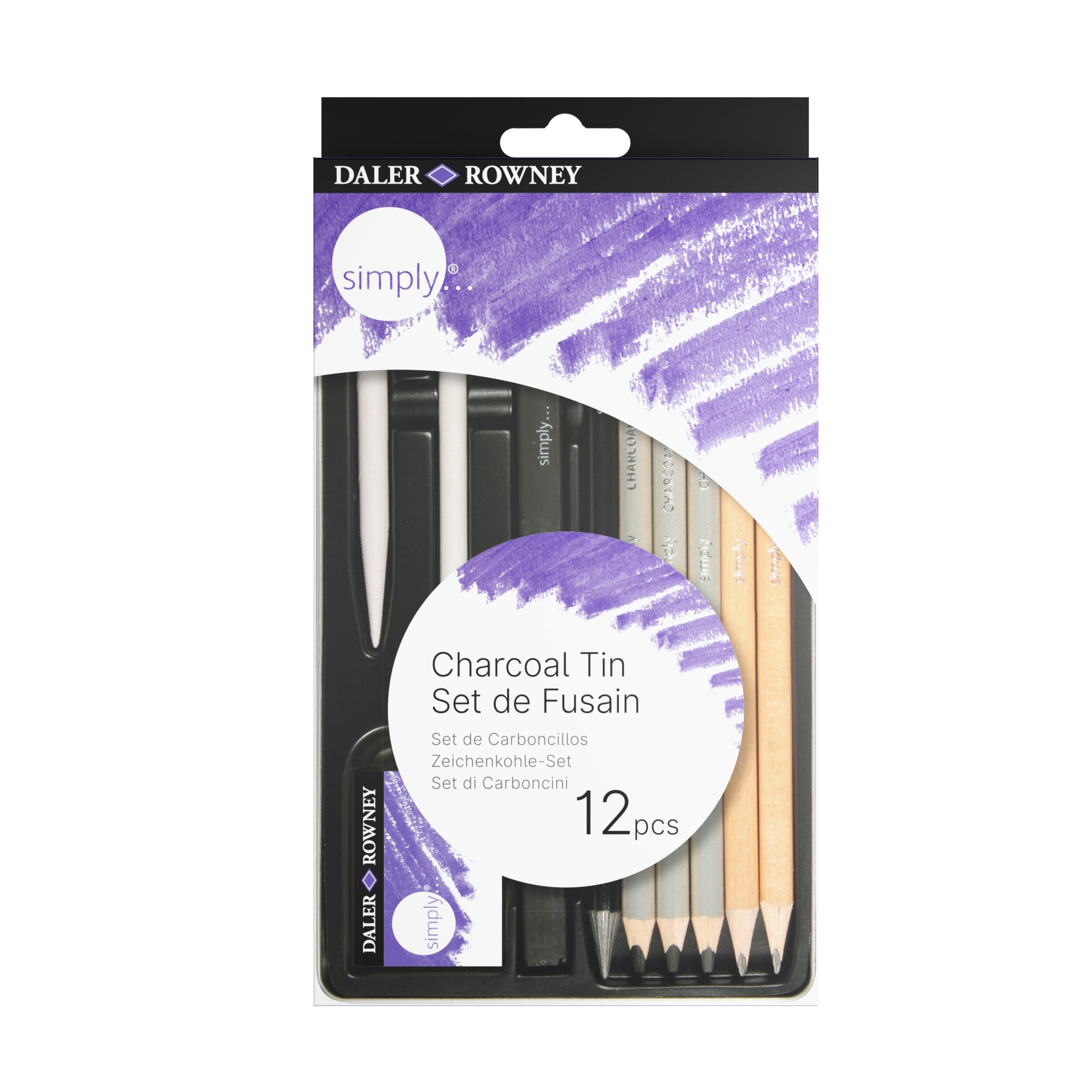 DALER ROWNEY D&R Simply комплект моливи и въглени 12 бр.