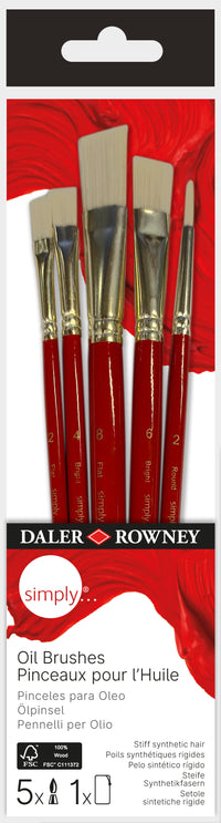 DALER ROWNEY D&R Simply комплект четки за маслени бои 5 бр.