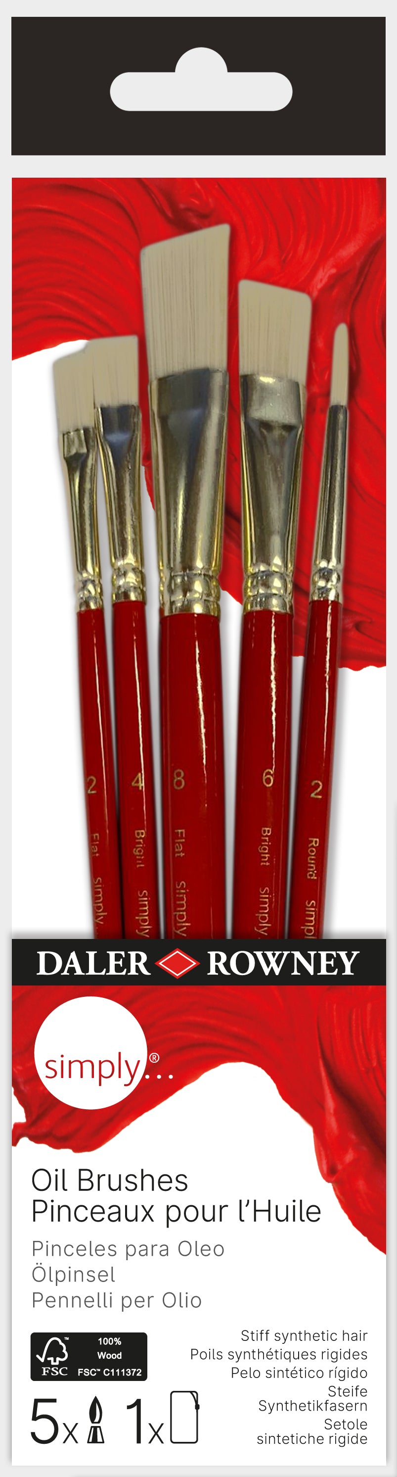 DALER ROWNEY D&R Simply комплект четки за маслени бои 5 бр.