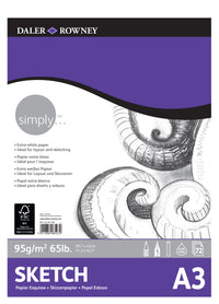 DALER ROWNEY Simply скицник за скициране A3 95 g 72L с лепен гръб