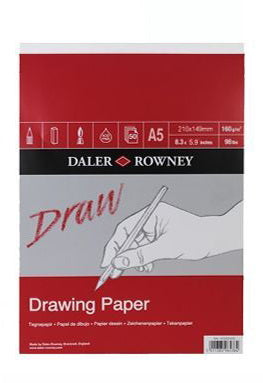 Daler-Rowney Medium Grain скицник за рисуване 160 g/m² 50 листа A5 лепен