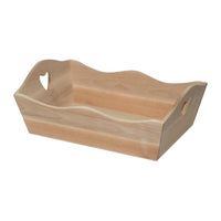 Дървен поднос с сърце 22x32.5x9 cm — изображение 1