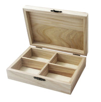 Дървена кутия с 4 отделения 14 x 10 x 3,5 cm – пълен капак
