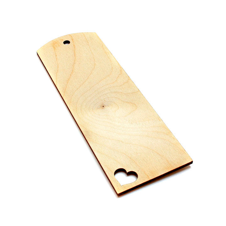 Дървена отметка за книги със сърце - 15 x 5 cm — изображение 1