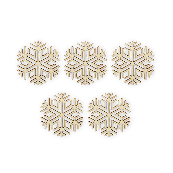 Дървена заготовка Pentart снежинка 544 - 5 бр.