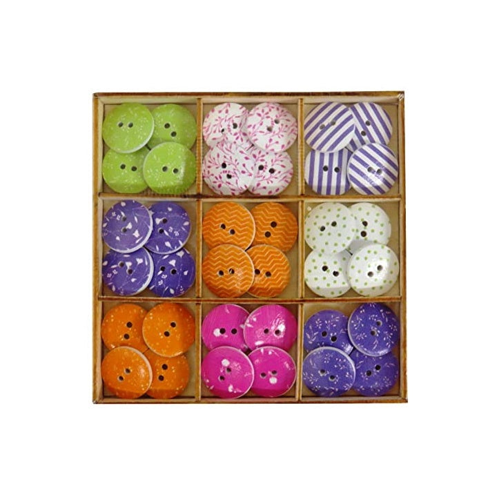 Дървени копчета Craft Sensations 36 броя — изображение 2