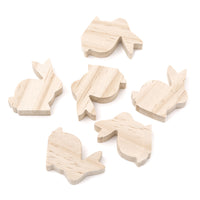 Дървено зайче 6 бр. - 5 x 5,5 x 1,5 cm — изображение 1