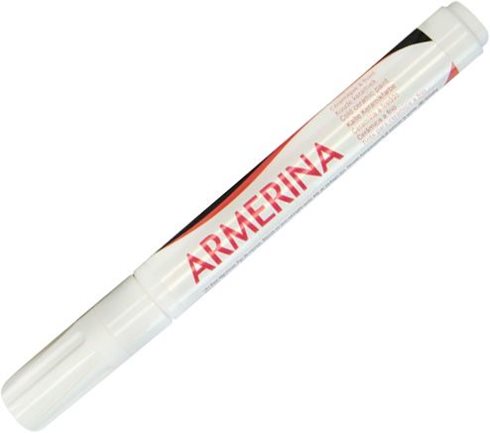 Флумастер за порцелан DARWI ARMERINA  без печене 2 mm /6 ml – бяла