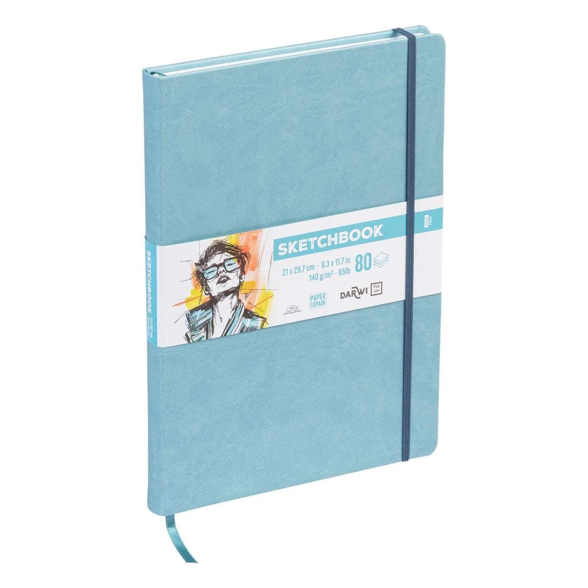 DARWI скицник Soft Blue A4 140 g/m² 80 листа