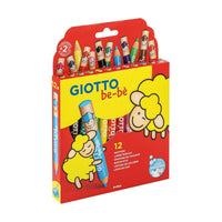 Дебели обли цветни моливи GIOTTO Be-Be – 12 цвята
