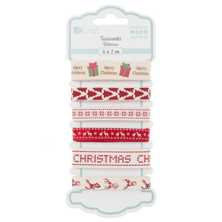 Декоративна панделка 6 броя - Scandi Christmas — изображение 1