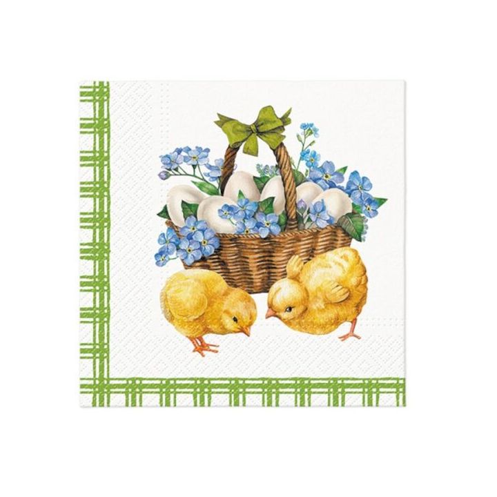 Декупажни салфетки - Chicks with basket  - 1бр. — изображение 1