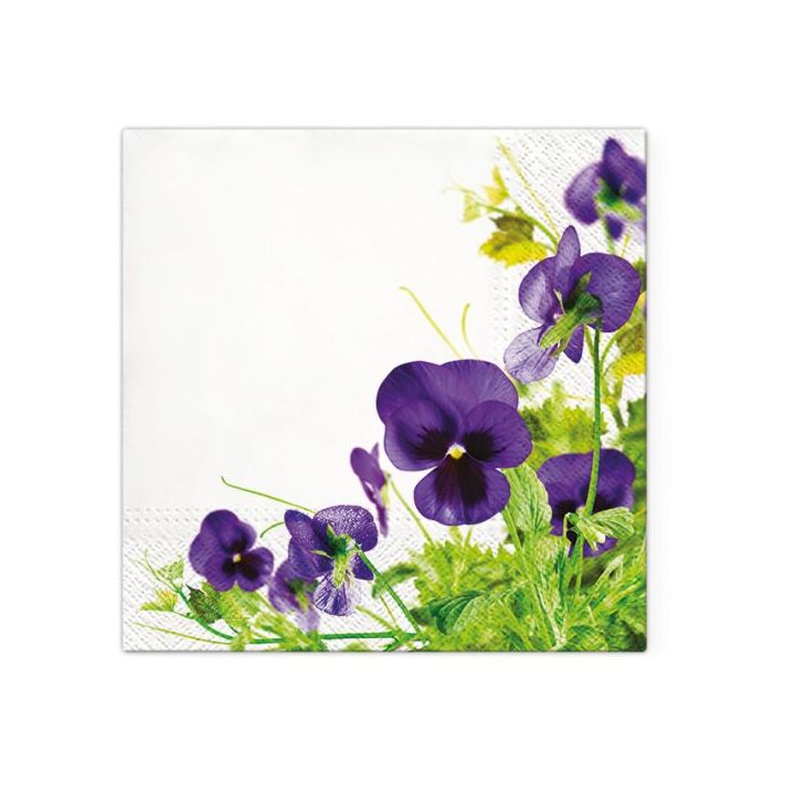 Декупажни салфетки - Pansies Frame  - 1бр. — изображение 1