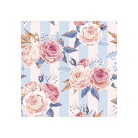Декупажни салфетки - Pink Roses on Blue Stripes  - 1бр. — изображение 1