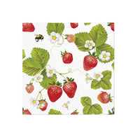 Декупажни салфетки - Strawberries with Bees  - 1бр. — изображение 1