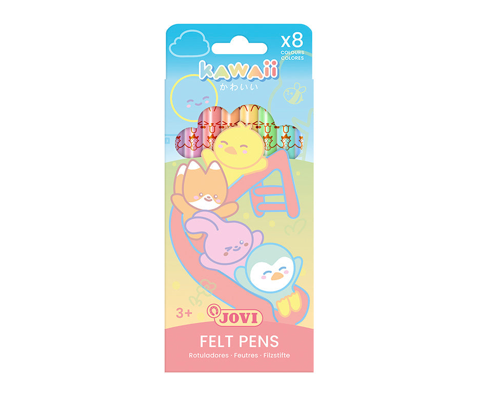 Детски флумастери JOVI Kawaii / комплект 8 бр. - 3 mm