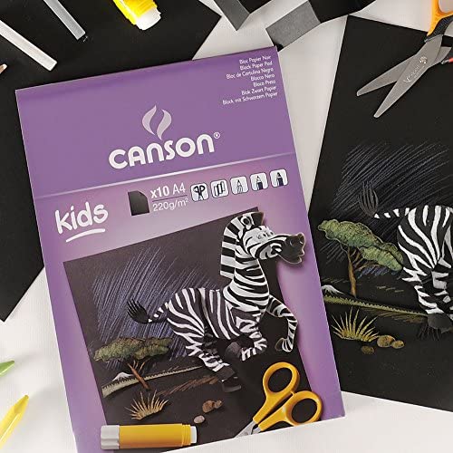 Детски скицник CANSON Kids 220 g - 10 листа, 24 x 32 см, с лепене
