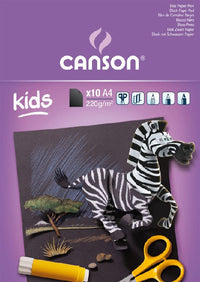 Детски скицник CANSON Kids 220 g - 10 листа, 24 x 32 см, с лепене