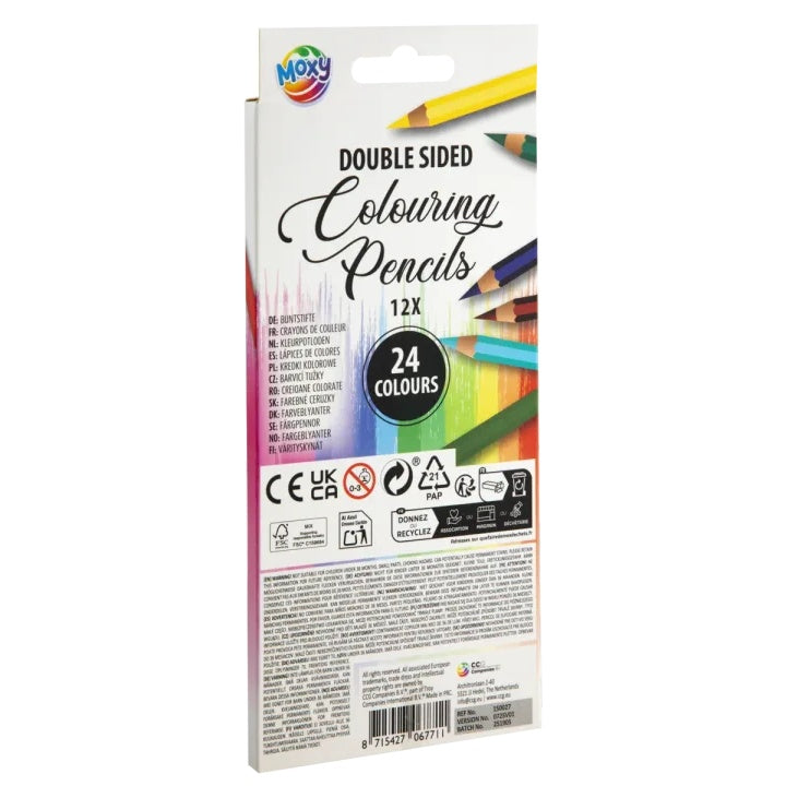 Двустранни моливи за оцветяване 12x - 24 цвята — изображение 2