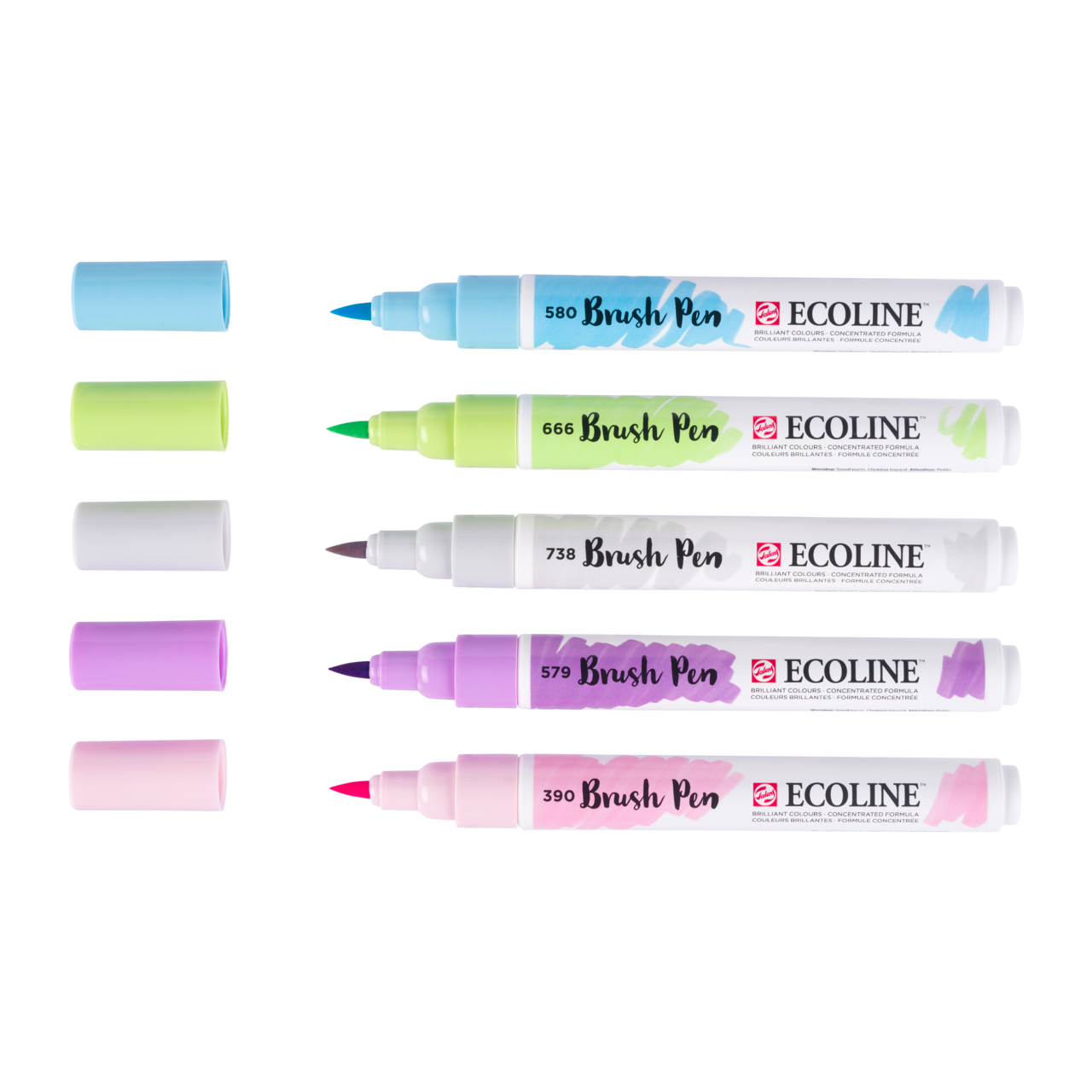 ROYAL TALENS Ecoline комплект акварелни четкови маркери PASTEL - 5 бр.