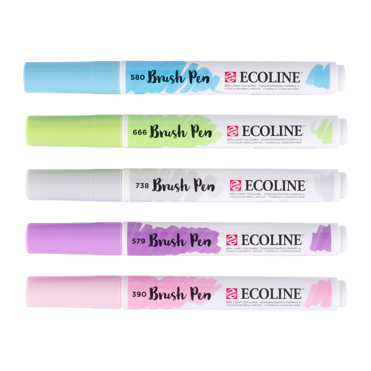 ROYAL TALENS Ecoline комплект акварелни четкови маркери PASTEL - 5 бр.