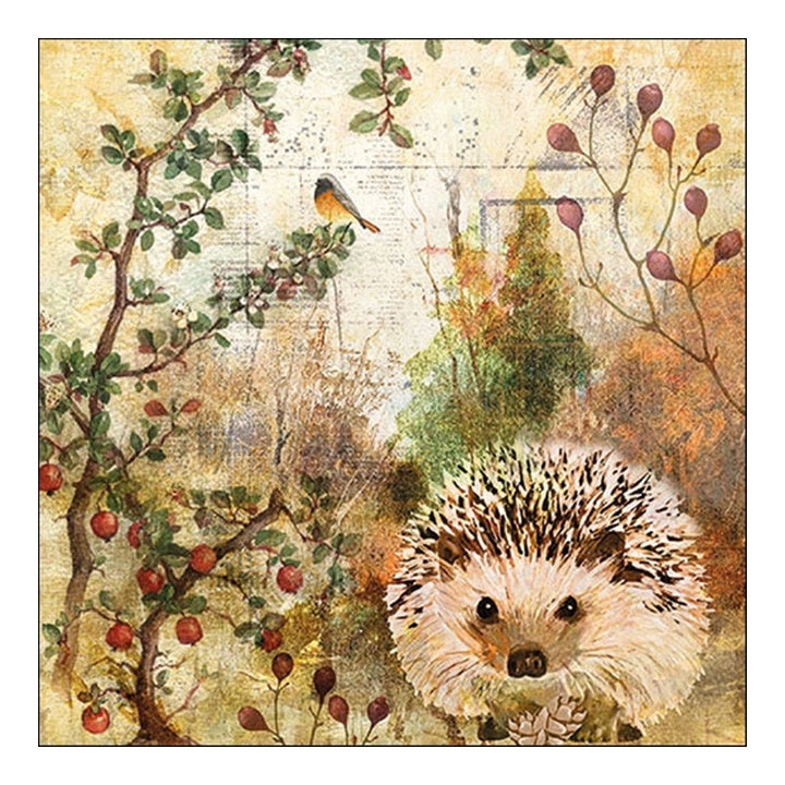 Еко салфетка за декупаж Autumn Hedgehog- 1 брой — изображение 1