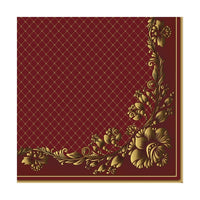 Еко салфетка за декупаж Gold Frame and Net on Crimson - 1 брой — изображение 1