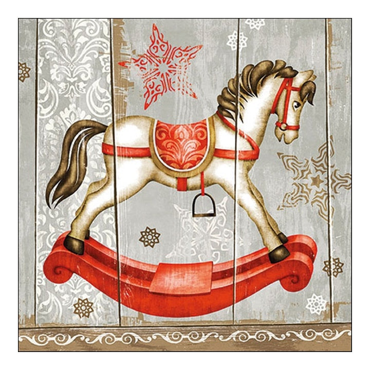 Еко салфетки за декупаж Rocking Horse - 1 брой — изображение 1