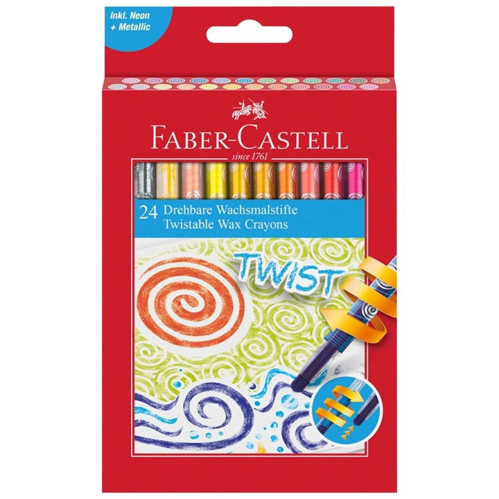 Faber-Castell Twist восъчни пастели с издърпване – 24 броя