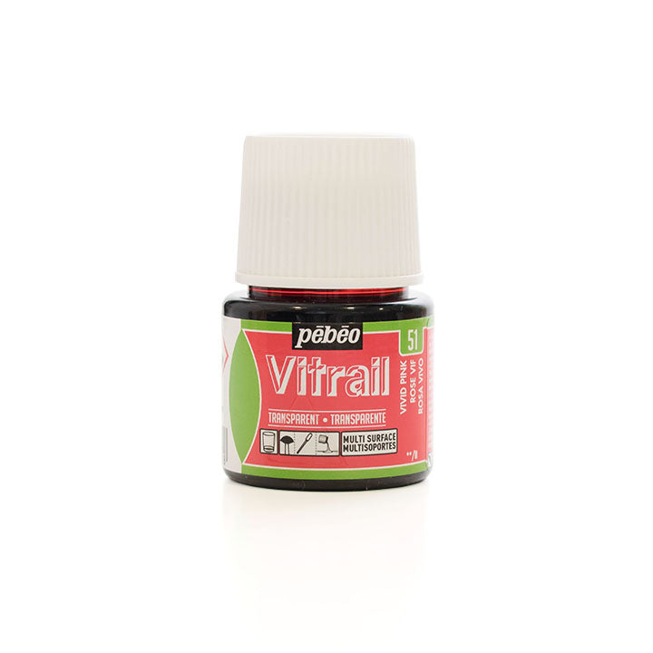 Боя за стъкло Pebeo Vitrail 45 ml – Vivid pink