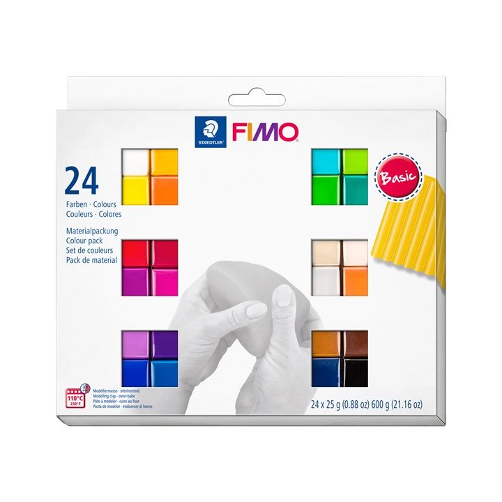 FIMO Комплект мека полимерна глина основни цветове 24x25g — изображение 1