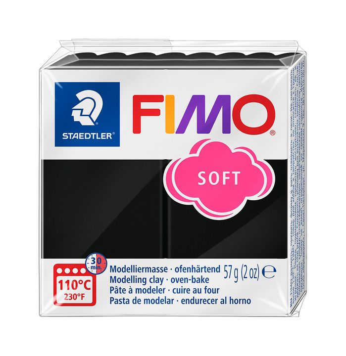 FIMO Мека полимерна глина 57g - Черно