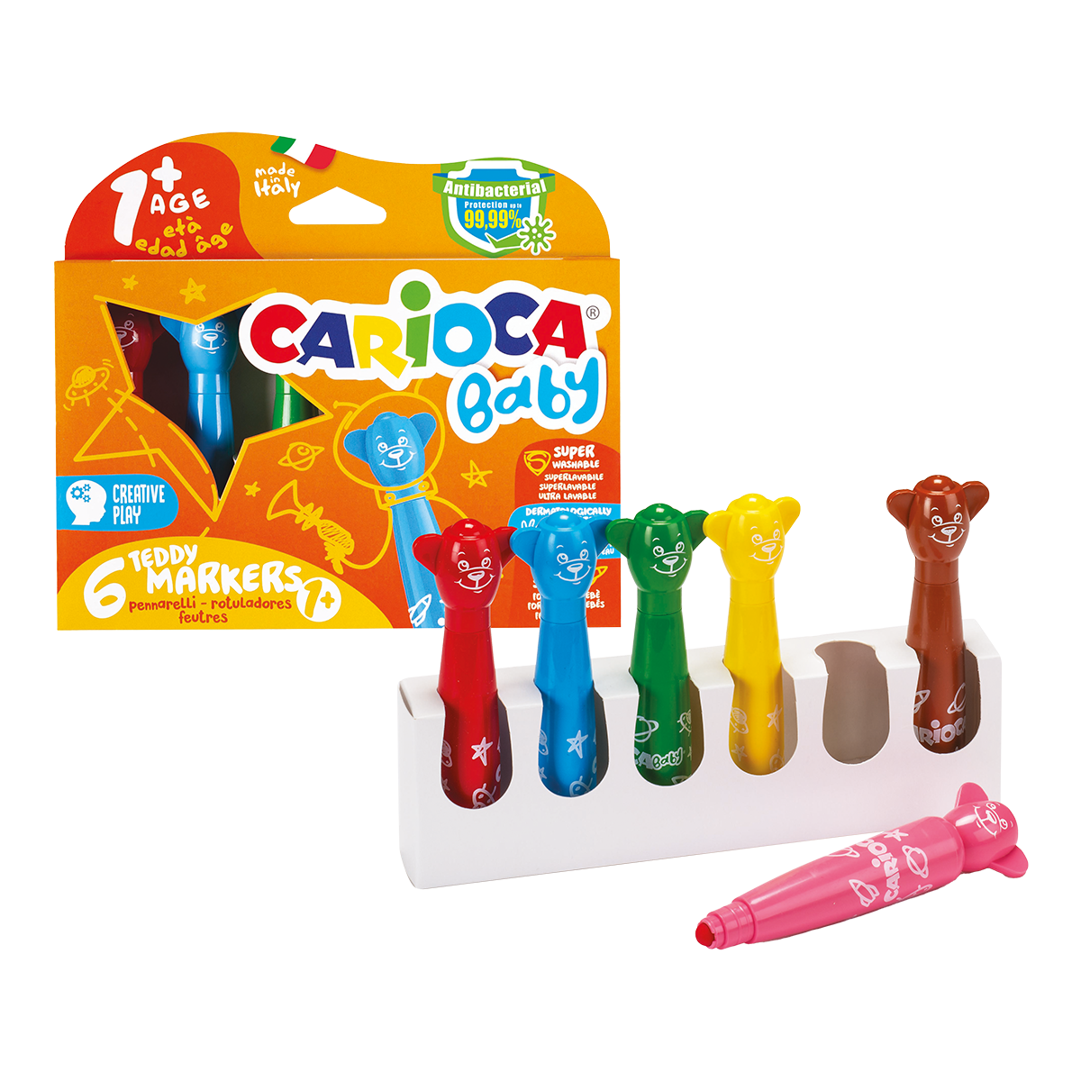 Флумастери Carioca Baby с объл връх, микс от цветове
