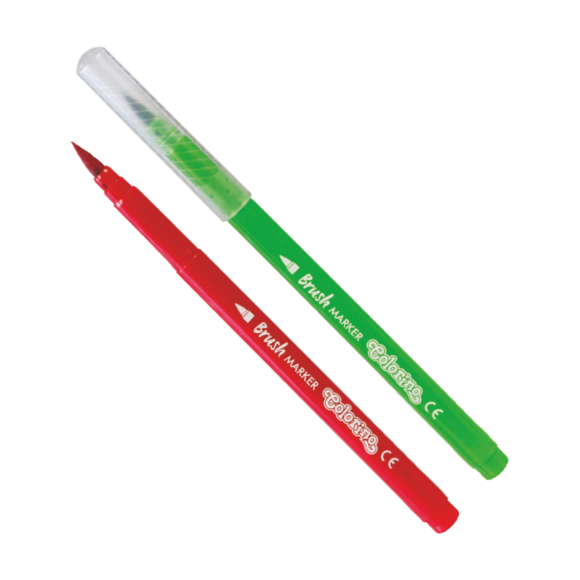 Флумастери Colorino Brush с дълъг четков връх – 10 цвята