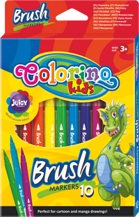 Флумастери Colorino Brush с дълъг четков връх – 10 цвята